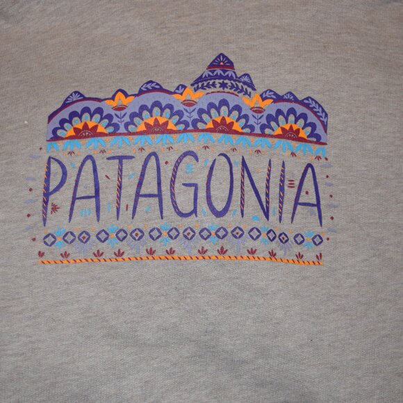 Patagonia Gray Hoodie with Purple and Orange Accents - Picture 6 of 7